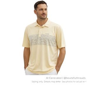 TravisMathew XL Buttery Yellow Performance Polo